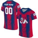 custom fresno state bulldogs rugged stripes red jersey best selling