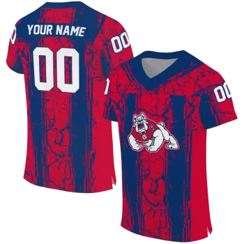 custom fresno state bulldogs rugged stripes red jersey best selling