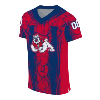 custom fresno state bulldogs rugged stripes red jersey fashion forward