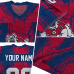 custom fresno state bulldogs rugged stripes red jersey best selling