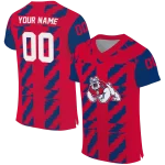 custom fresno state bulldogs stripe block red jersey best selling
