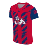 custom fresno state bulldogs stripe block red jersey best selling
