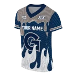 custom georgetown hoyas dripping flames blue white jersey best selling