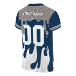 custom georgetown hoyas dripping flames blue white jersey best selling