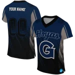 custom georgetown hoyas halftone flow blue black jersey best selling