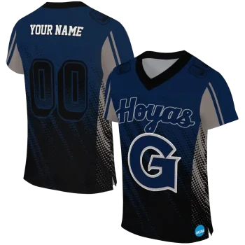 custom georgetown hoyas halftone flow blue black jersey best selling