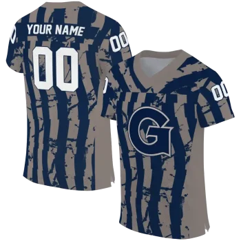 custom georgetown hoyas stripe splatter blue jersey best selling