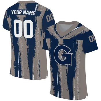custom georgetown hoyas striped texture blue jersey best selling