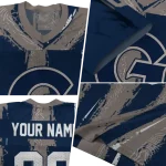 custom georgetown hoyas striped texture blue jersey best selling