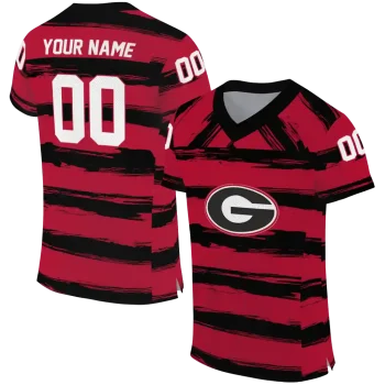 custom georgia bulldogs art stripe red jersey best selling