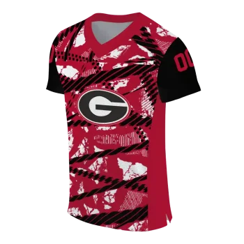 custom georgia bulldogs camo shatter red jersey fashion forward