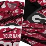 custom georgia bulldogs camo shatter red jersey best selling
