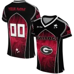 custom georgia bulldogs halftone slant red black jersey best selling