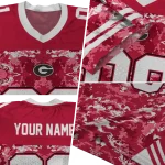 custom georgia bulldogs mirrored pattern red jersey best selling