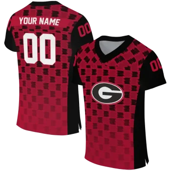 custom georgia bulldogs stacked rectangle red jersey best selling