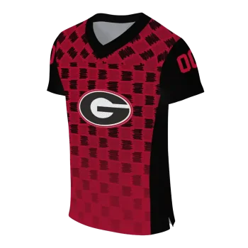 custom georgia bulldogs stacked rectangle red jersey fashion forward