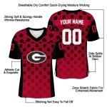 custom georgia bulldogs stacked rectangle red jersey best selling