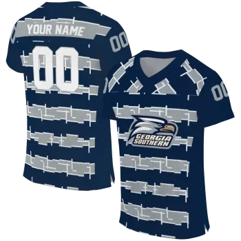 custom georgia southern eagles layered grids blue jersey best selling