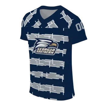 custom georgia southern eagles layered grids blue jersey fashion forward