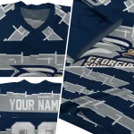 custom georgia southern eagles layered grids blue jersey best selling