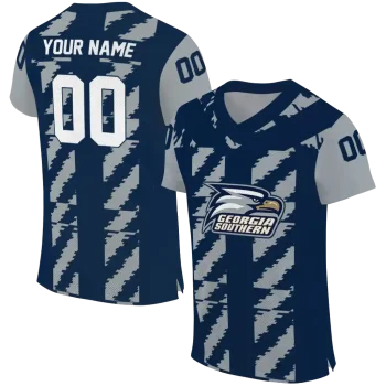custom georgia southern eagles stripe block blue jersey best selling