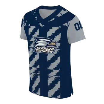 custom georgia southern eagles stripe block blue jersey fashion forward
