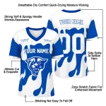 custom georgia state panthers dripping flames blue white jersey best selling
