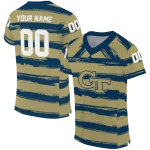 custom georgia tech yellow jackets art stripe gold jersey best selling