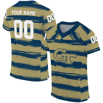 custom georgia tech yellow jackets art stripe gold jersey best selling