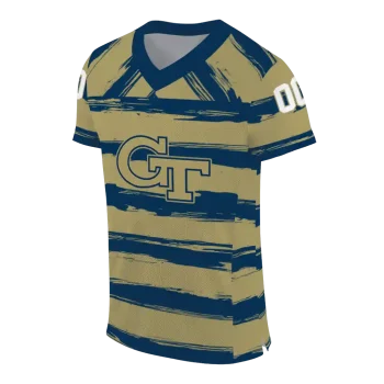 custom georgia tech yellow jackets art stripe gold jersey fashion forward