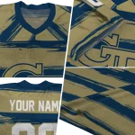 custom georgia tech yellow jackets art stripe gold jersey best selling