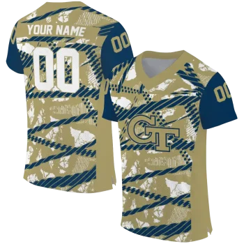 custom georgia tech yellow jackets camo shatter gold jersey best selling