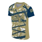 custom georgia tech yellow jackets camo shatter gold jersey best selling