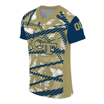 custom georgia tech yellow jackets camo shatter gold jersey fashion forward