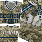 custom georgia tech yellow jackets camouflage abstract gold jersey best selling