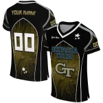 custom georgia tech yellow jackets halftone slant gold black jersey best selling