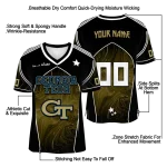custom georgia tech yellow jackets halftone slant gold black jersey best selling