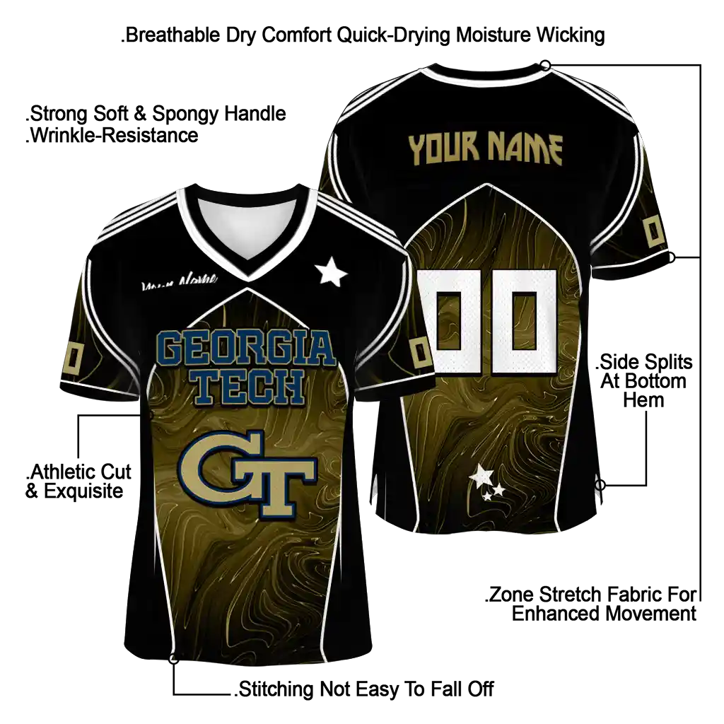 custom georgia tech yellow jackets halftone slant gold black jersey latest model custom georgia tech yellow jackets halftone slant gold black jersey latest model