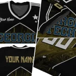 custom georgia tech yellow jackets halftone slant gold black jersey best selling