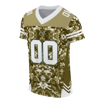 custom georgia tech yellow jackets mirrored pattern gold jersey fashion forward