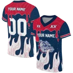 custom gonzaga bulldogs dripping flames blue white jersey best selling