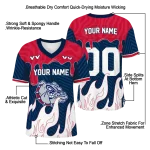 custom gonzaga bulldogs dripping flames blue white jersey best selling