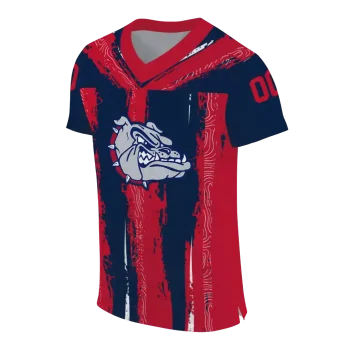 custom gonzaga bulldogs striped texture blue jersey fashion forward