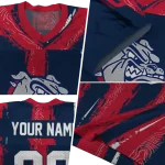 custom gonzaga bulldogs striped texture blue jersey best selling