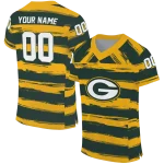 custom green bay packers art stripe green jersey best selling