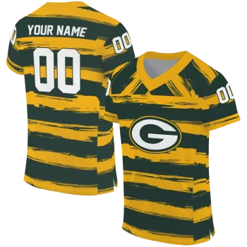 custom green bay packers art stripe green jersey best selling
