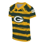 custom green bay packers art stripe green jersey best selling