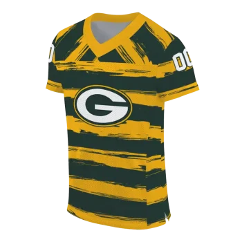 custom green bay packers art stripe green jersey fashion forward