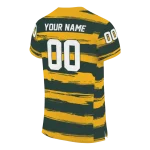 custom green bay packers art stripe green jersey best selling