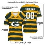 custom green bay packers art stripe green jersey best selling